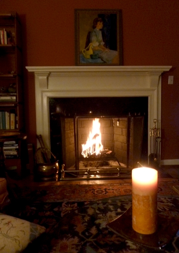 Our first fire in the newly rebuilt fireplace and chimney...home sweet home!